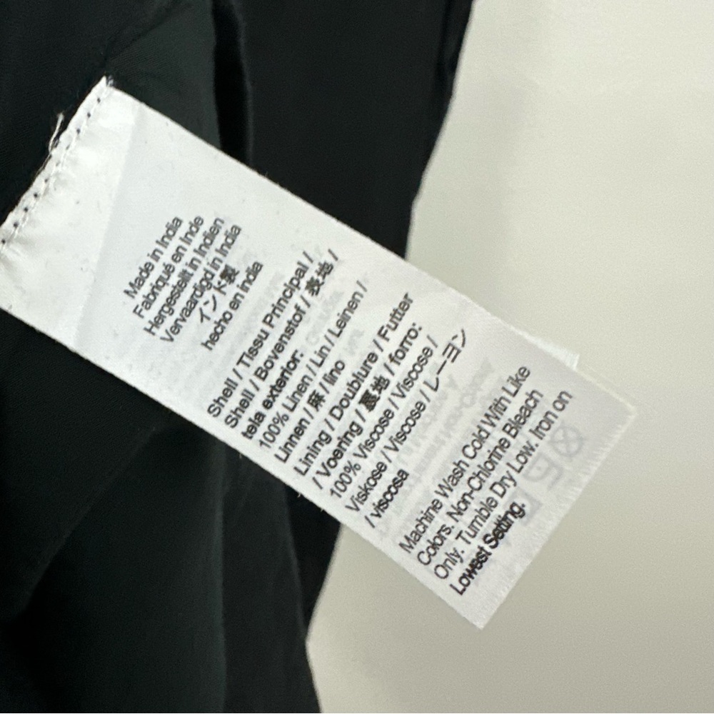 J. Crew Linen Black Sleeveless Dress Women's Size XL - Picture 3 of 4